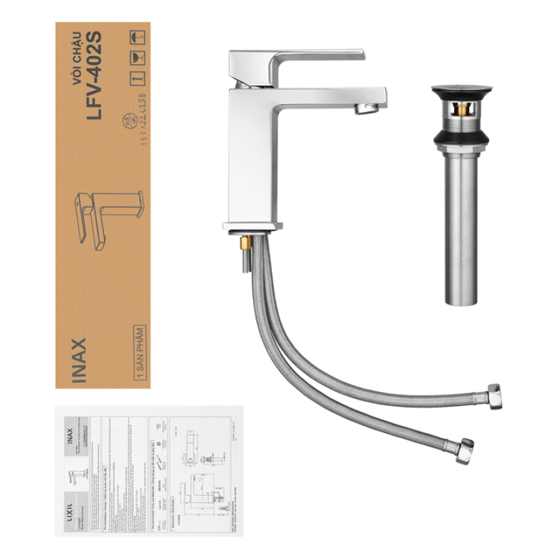 Vòi lavabo INAX LFV-402S, Vòi nóng lạnh